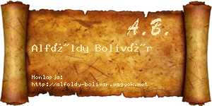 Alföldy Bolivár névjegykártya